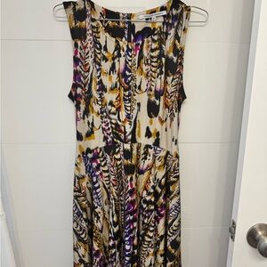 Collective Concepts Feather Print Maxi Dress